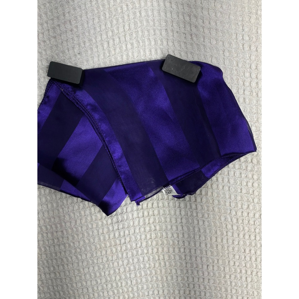 Regalcore Womens Unbranded Striped Satin Sheer Scarf OS Purple